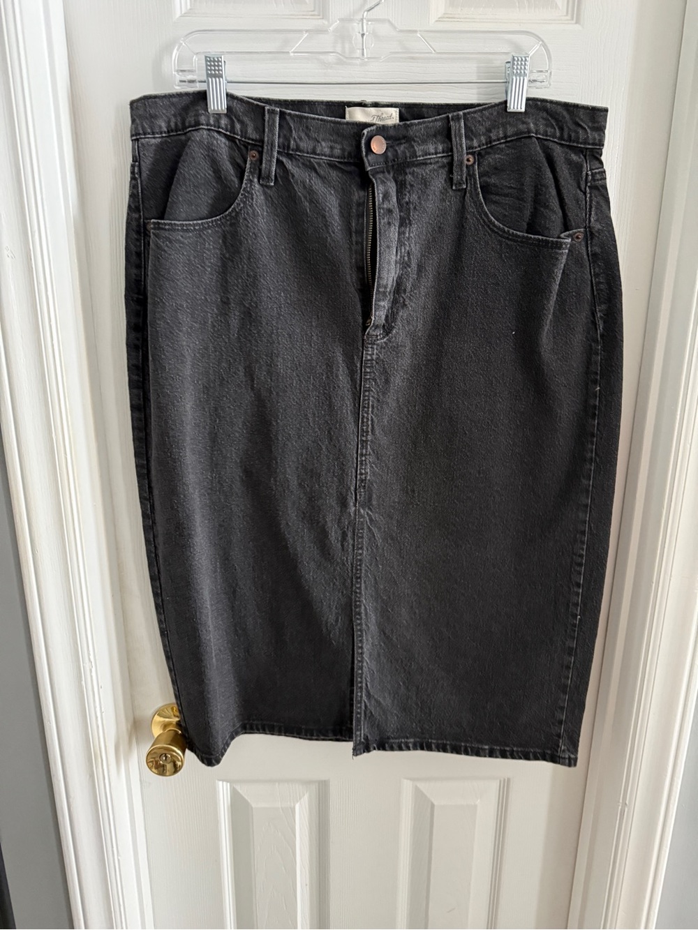 Universal Thread Black High-Waist Denim Skirt